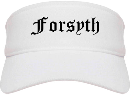Forsyth Georgia GA Old English Mens Visor Cap Hat White
