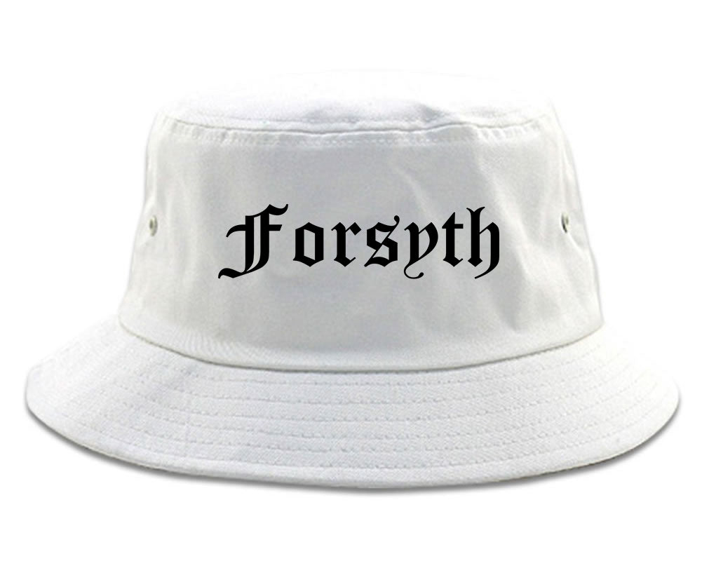 Forsyth Georgia GA Old English Mens Bucket Hat White