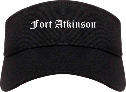 Fort Atkinson Wisconsin WI Old English Mens Visor Cap Hat Black