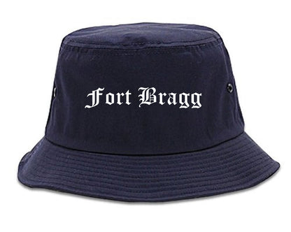 Fort Bragg California CA Old English Mens Bucket Hat Navy Blue