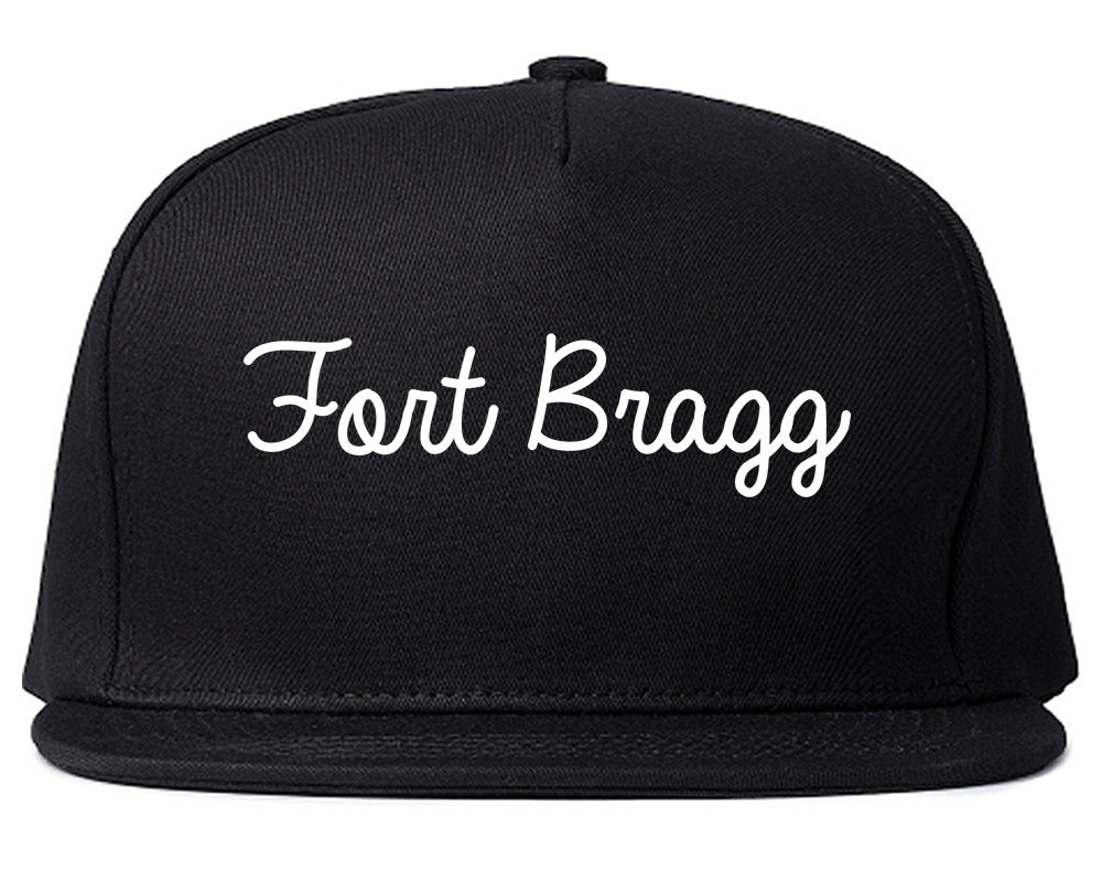 Fort Bragg California CA Script Mens Snapback Hat Black