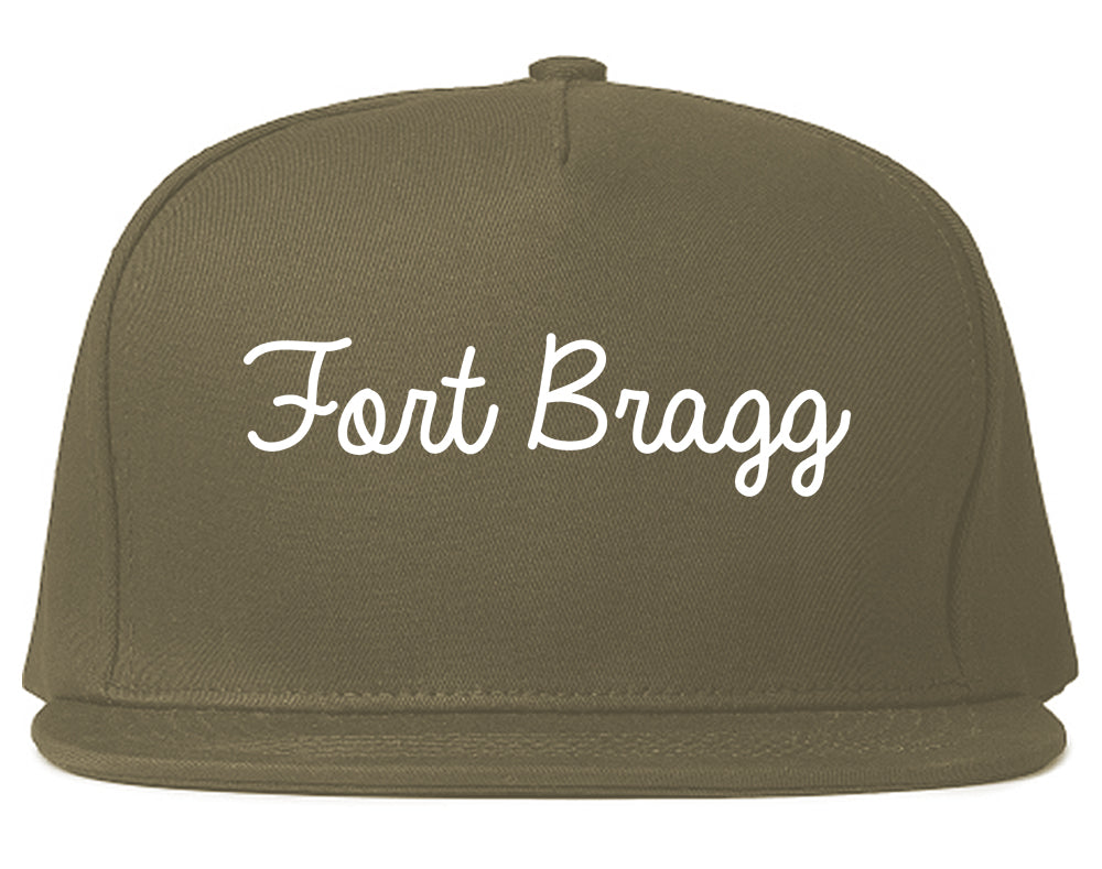 Fort Bragg California CA Script Mens Snapback Hat Grey