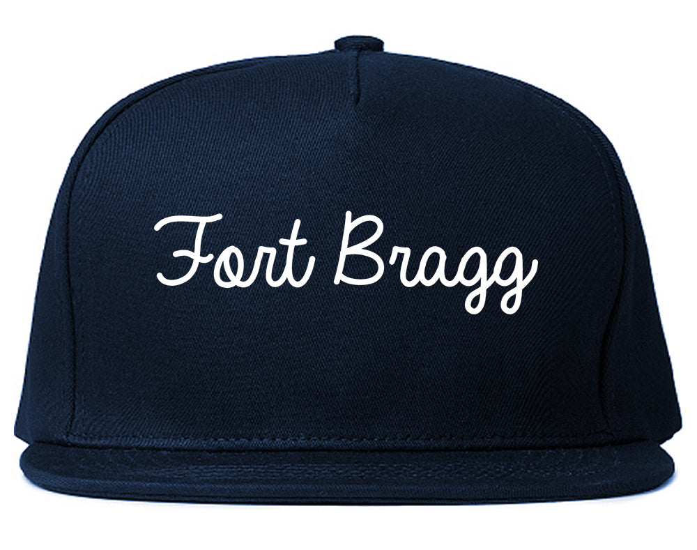 Fort Bragg California CA Script Mens Snapback Hat Navy Blue