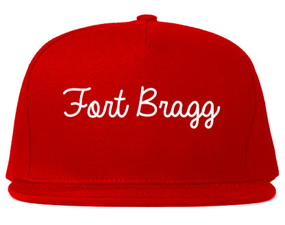 Fort Bragg California CA Script Mens Snapback Hat Red