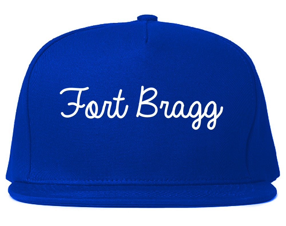 Fort Bragg California CA Script Mens Snapback Hat Royal Blue