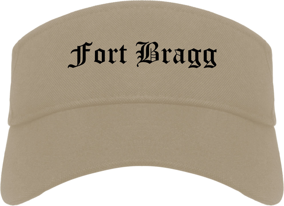 Fort Bragg California CA Old English Mens Visor Cap Hat Khaki