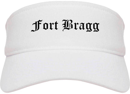 Fort Bragg California CA Old English Mens Visor Cap Hat White