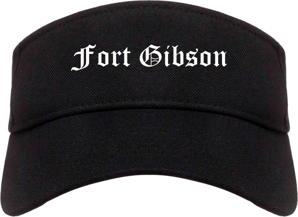 Fort Gibson Oklahoma OK Old English Mens Visor Cap Hat Black