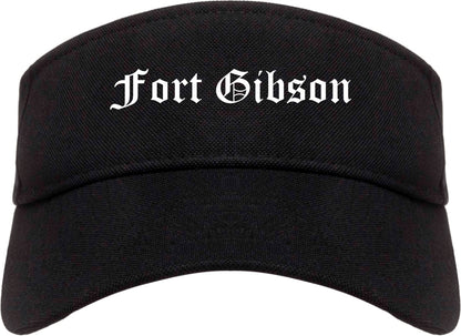 Fort Gibson Oklahoma OK Old English Mens Visor Cap Hat Black