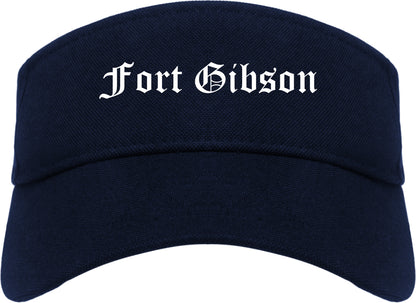 Fort Gibson Oklahoma OK Old English Mens Visor Cap Hat Navy Blue