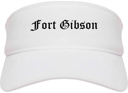 Fort Gibson Oklahoma OK Old English Mens Visor Cap Hat White