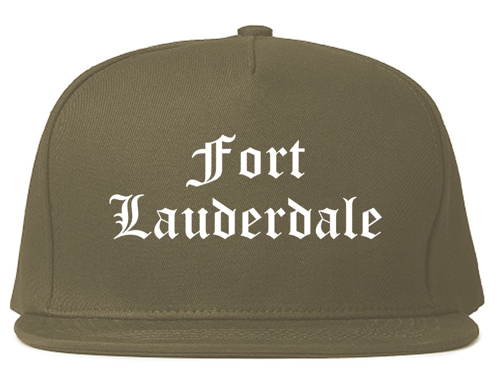 Fort Lauderdale Florida FL Old English Mens Snapback Hat Grey
