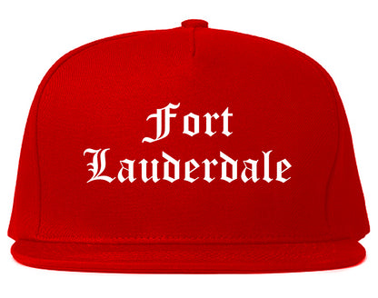 Fort Lauderdale Florida FL Old English Mens Snapback Hat Red