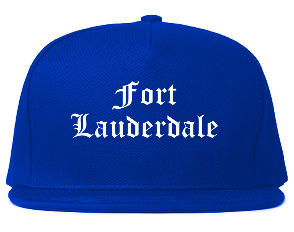 Fort Lauderdale Florida FL Old English Mens Snapback Hat Royal Blue