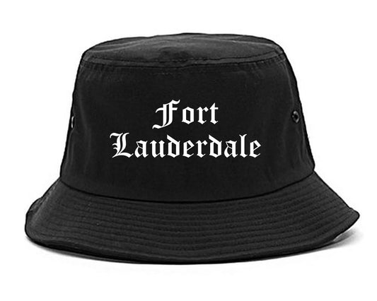 Fort Lauderdale Florida FL Old English Mens Bucket Hat Black