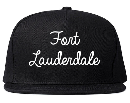 Fort Lauderdale Florida FL Script Mens Snapback Hat Black