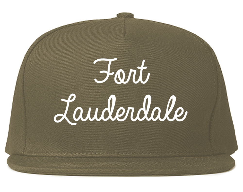 Fort Lauderdale Florida FL Script Mens Snapback Hat Grey
