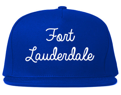 Fort Lauderdale Florida FL Script Mens Snapback Hat Royal Blue