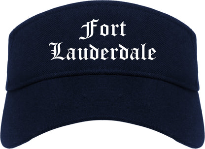 Fort Lauderdale Florida FL Old English Mens Visor Cap Hat Navy Blue