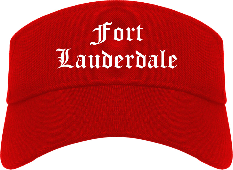 Fort Lauderdale Florida FL Old English Mens Visor Cap Hat Red