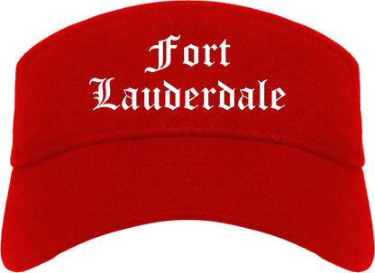 Fort Lauderdale Florida FL Old English Mens Visor Cap Hat Red