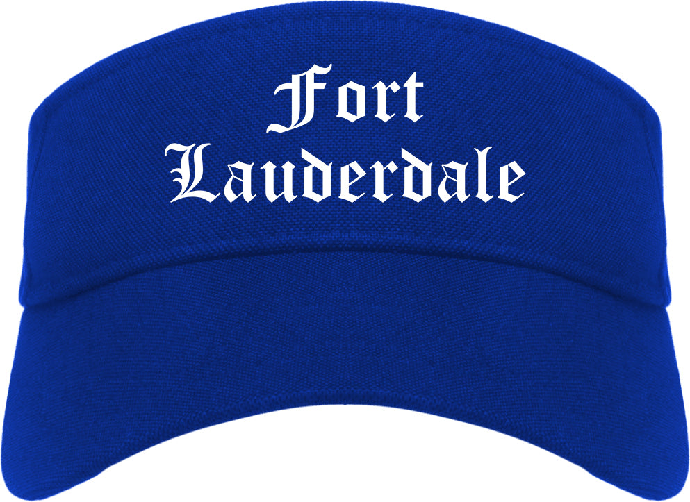 Fort Lauderdale Florida FL Old English Mens Visor Cap Hat Royal Blue