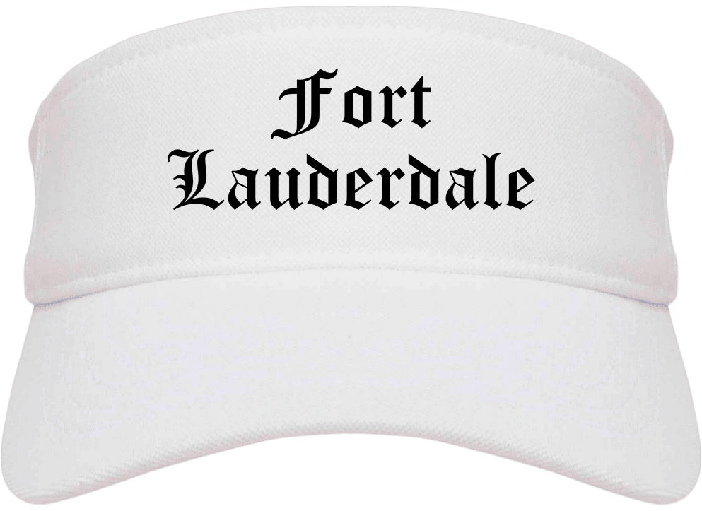 Fort Lauderdale Florida FL Old English Mens Visor Cap Hat White