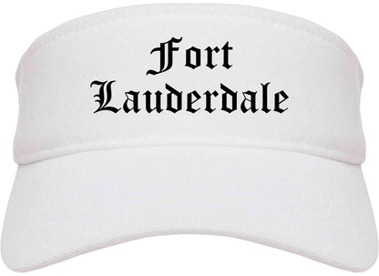 Fort Lauderdale Florida FL Old English Mens Visor Cap Hat White