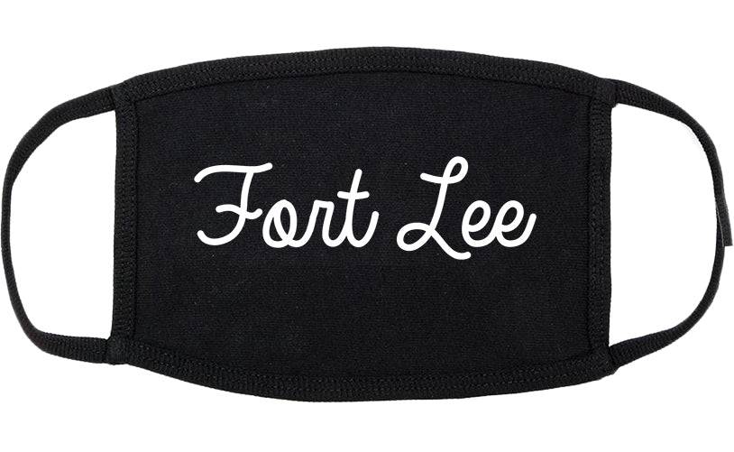 Fort Lee New Jersey NJ Script Cotton Face Mask Black