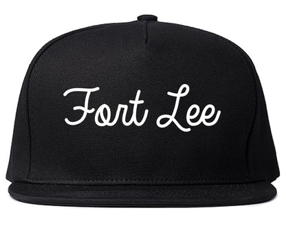Fort Lee New Jersey NJ Script Mens Snapback Hat Black