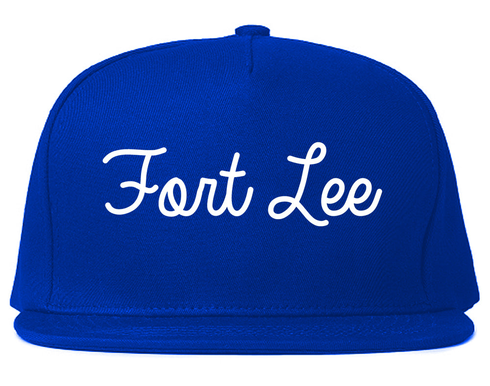 Fort Lee New Jersey NJ Script Mens Snapback Hat Royal Blue