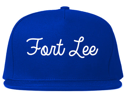 Fort Lee New Jersey NJ Script Mens Snapback Hat Royal Blue