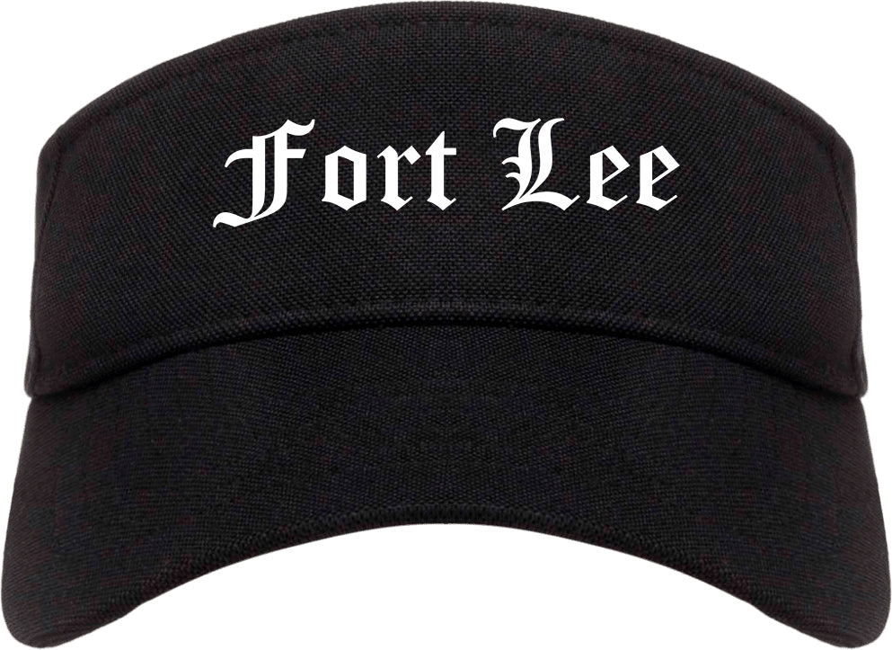 Fort Lee New Jersey NJ Old English Mens Visor Cap Hat Black