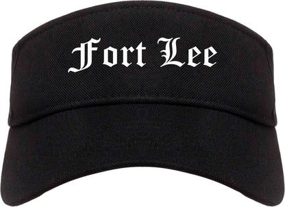 Fort Lee New Jersey NJ Old English Mens Visor Cap Hat Black