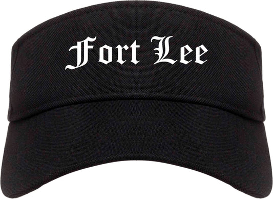 Fort Lee New Jersey NJ Old English Mens Visor Cap Hat Black