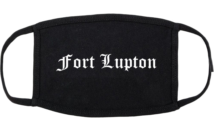 Fort Lupton Colorado CO Old English Cotton Face Mask Black