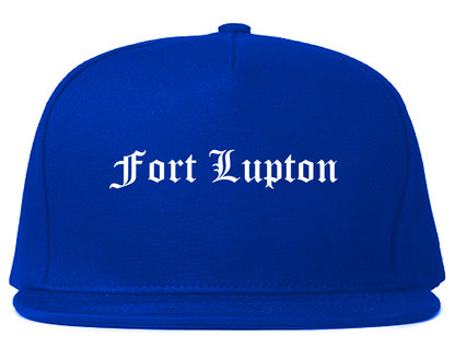 Fort Lupton Colorado CO Old English Mens Snapback Hat Royal Blue