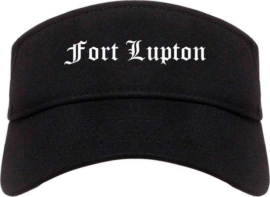 Fort Lupton Colorado CO Old English Mens Visor Cap Hat Black