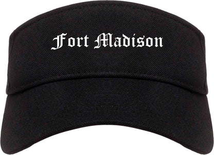 Fort Madison Iowa IA Old English Mens Visor Cap Hat Black