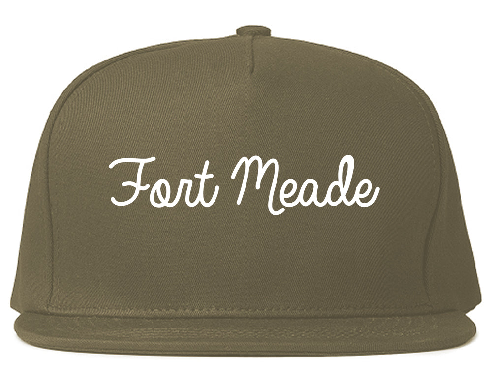 Fort Meade Florida FL Script Mens Snapback Hat Grey