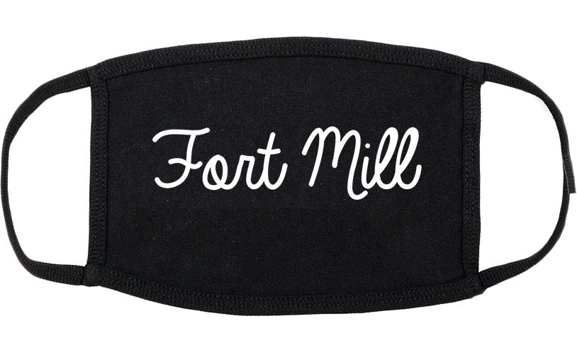 Fort Mill South Carolina SC Script Cotton Face Mask Black