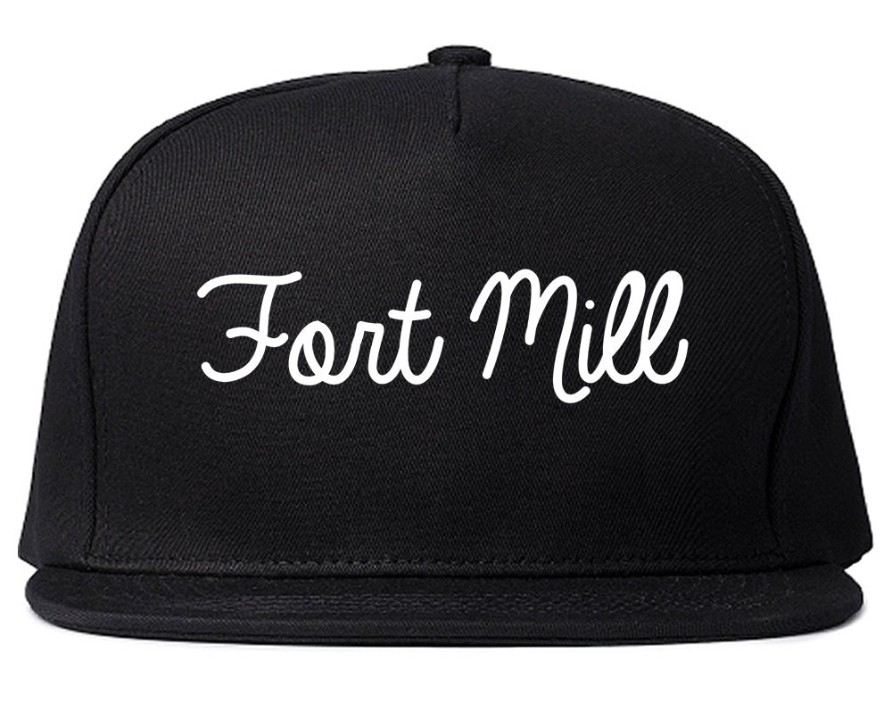 Fort Mill South Carolina SC Script Mens Snapback Hat Black