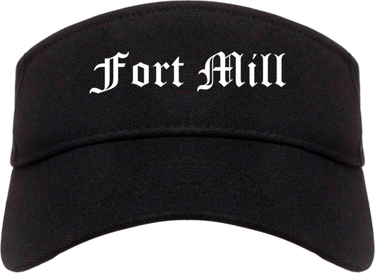 Fort Mill South Carolina SC Old English Mens Visor Cap Hat Black
