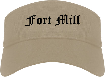 Fort Mill South Carolina SC Old English Mens Visor Cap Hat Khaki