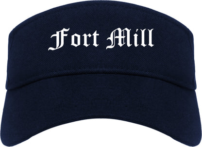 Fort Mill South Carolina SC Old English Mens Visor Cap Hat Navy Blue