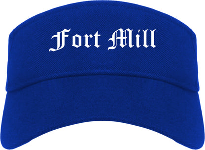 Fort Mill South Carolina SC Old English Mens Visor Cap Hat Royal Blue