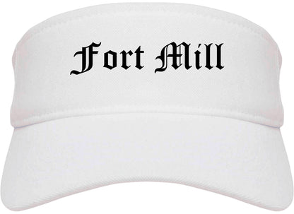 Fort Mill South Carolina SC Old English Mens Visor Cap Hat White