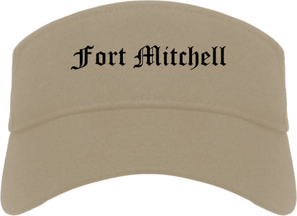Fort Mitchell Kentucky KY Old English Mens Visor Cap Hat Khaki