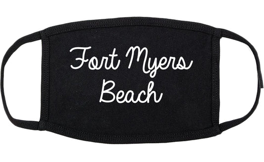 Fort Myers Beach Florida FL Script Cotton Face Mask Black