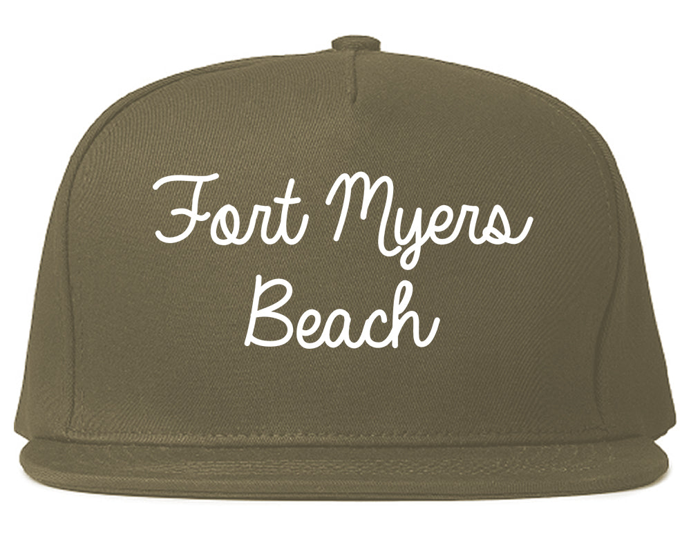 Fort Myers Beach Florida FL Script Mens Snapback Hat